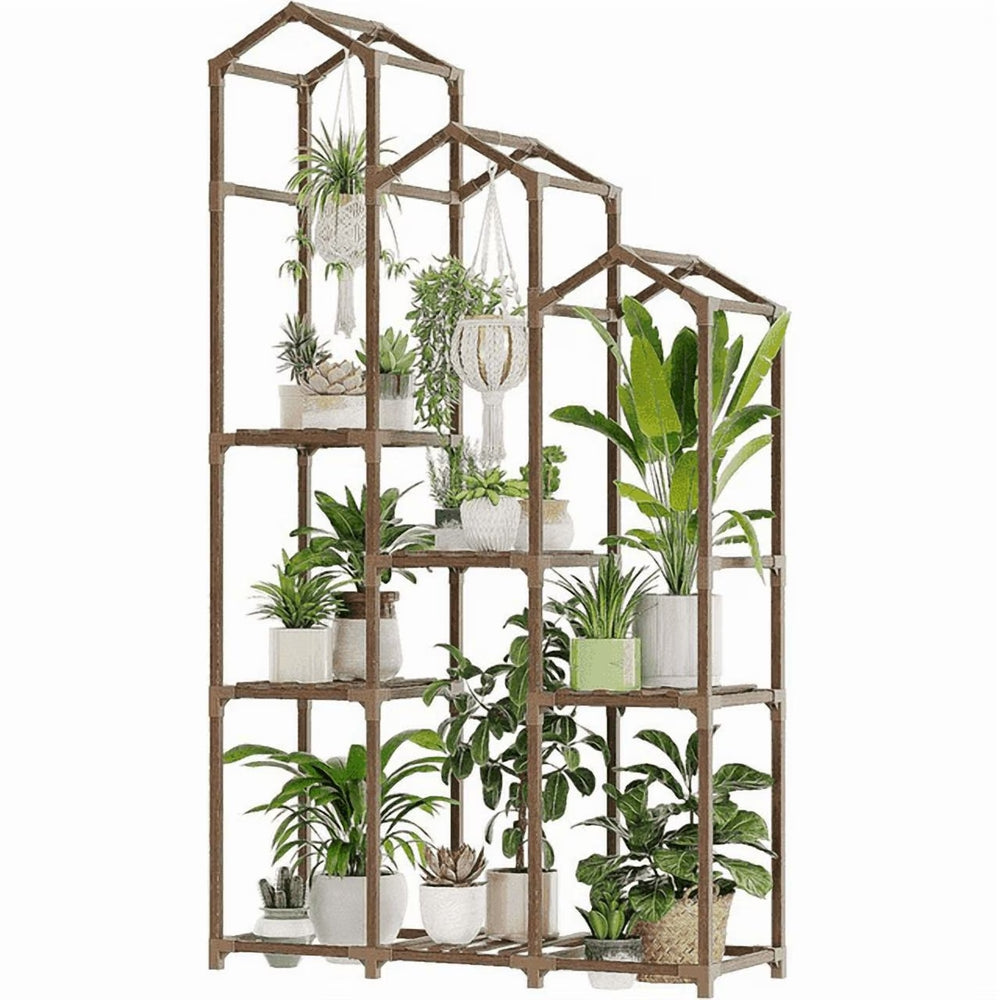 Bamworld Plant Stand Outdoor Hanging Plant Shelf Indoor Tall Corner Plant Holder Ladder Plant Decor for Multiple Plants