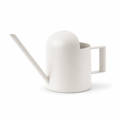 Bamworld 10oz mini matte white stainless steel watering can with premium ceramic texture finish and long narrow spout white background