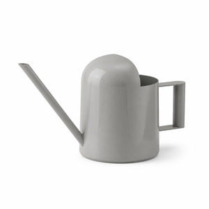 Bamworld 10oz mini matte grey stainless steel watering can with premium slate gray finish and long narrow spout white background