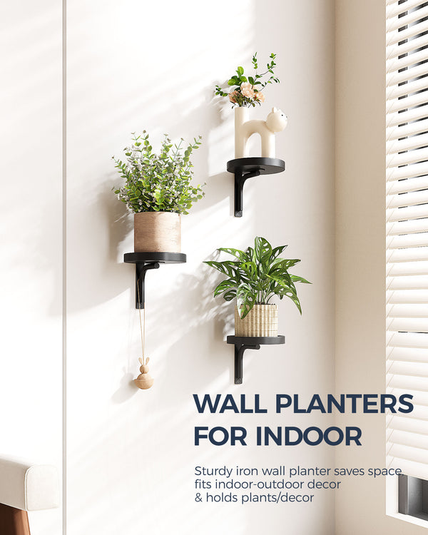 Bamworld Heavy-Duty Metal Wall Mounted Plant Shelves - 3-Pack