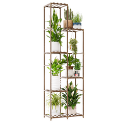 Bamworld Plant Stand Indoor Outdoor, 7-Tier Tall Large Wood Plant Shelf, Multi-Tier Flower Stands Garden Shelves, Wooden Plant Display Holder Rack for Living Room Corner