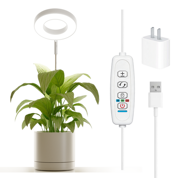 Bamworld Height-Adjustable Full Spectrum LED Ring Grow Light (Halo Edition)