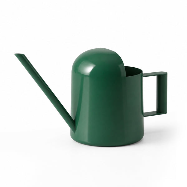 Bamworld 10oz mini deep green stainless steel watering can with premium matte forest green finish and long narrow spout white background