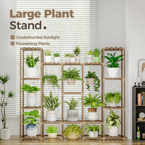 Bamworld Large Plant Stand Indoor Plant Shelf Outdoor Hanging Plant Pot Holder for Living Room Outdoor Plant Rack Indoor Multiple Plants Patio Balcony Garden
