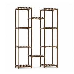 Bamworld Multi-Tier Carbonized Wood Plant Stand with Hanging Rack