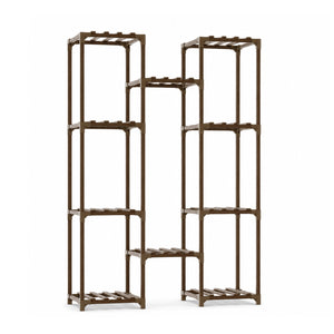 Bamworld Multi-Tier Carbonized Wood Plant Stand with Hanging Rack