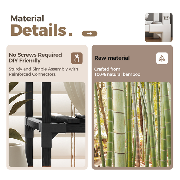 Bamworld Plant Stand Outdoor Black Tall Plant Shelf Indoor Tiered Plant Table for Multiple Plants 11 Pots Large Plant Rack Wood Plant Table for Window Garden Balcony Living Room