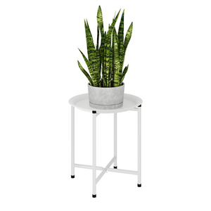 Bamworld 16.5" Round Metal Plant Stand with Removable Tray