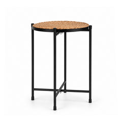 Bamworld 16.5" Boho Round Rattan Plant Stool
