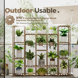 Bamworld Large Plant Stand Indoor Plant Shelf Outdoor Hanging Plant Pot Holder for Living Room Outdoor Plant Rack Indoor Multiple Plants Patio Balcony Garden