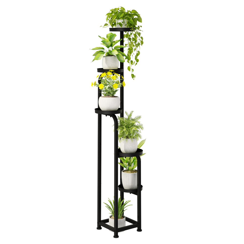 Bamworld 5 Tier Tall Metal Plant Stand Indoor Outdoor Heavy Duty Corner Shelf for Multiple Plants, Perfect for Patio, Garden, Balcony, Living Room & Bedroom Flower Pot Display