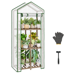 Bamworld 3-Tier Mini Greenhouse Stand with Premium PE Cover