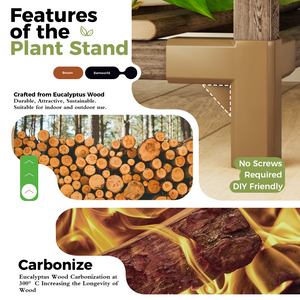 Bamworld 3 Tier Furniture Plant Stand, 7 Potted Holder Table for Indoor/Outdoor, Window, Garden, Balcony, Patio, Living