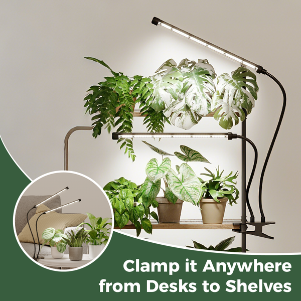 Bamworld Smart Flexible Clamp LED Grow Light with Integrated Timer