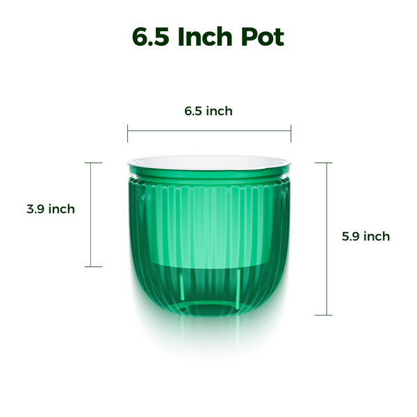 Bamworld 6.5" Self-Watering Hanging Planters with Visible Reservoir (3-Pack) - Emerald Green