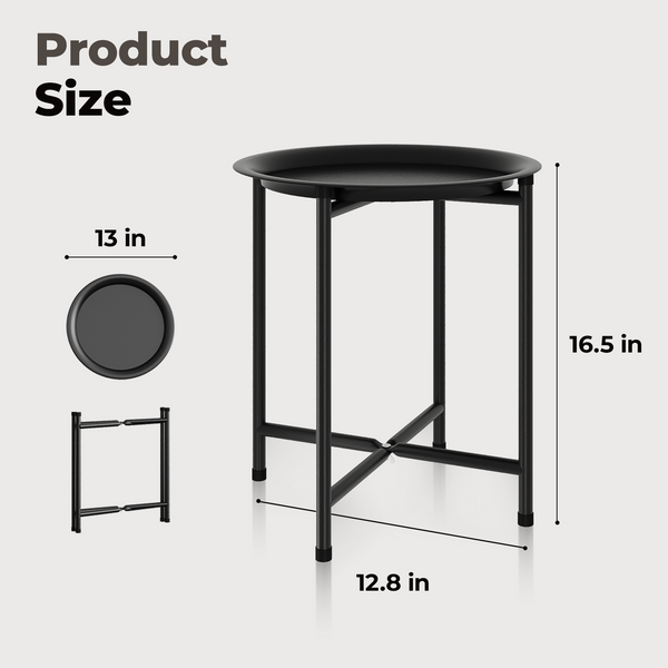 Bamworld Black Plant Stand Indoor Outdoor,Metal Plant Table for Large Tall Plants,Small Round Heavy Duty Plant Holder for Living Room Bedroom Patio Garden Balcony