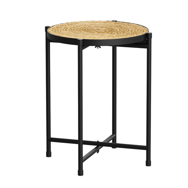 Bamworld Round Plant Stand Indoor Outdoor Metal Modern Plant Table Shelf for Small Spaces Elegant Flower Holder for Patio Balcony Garden