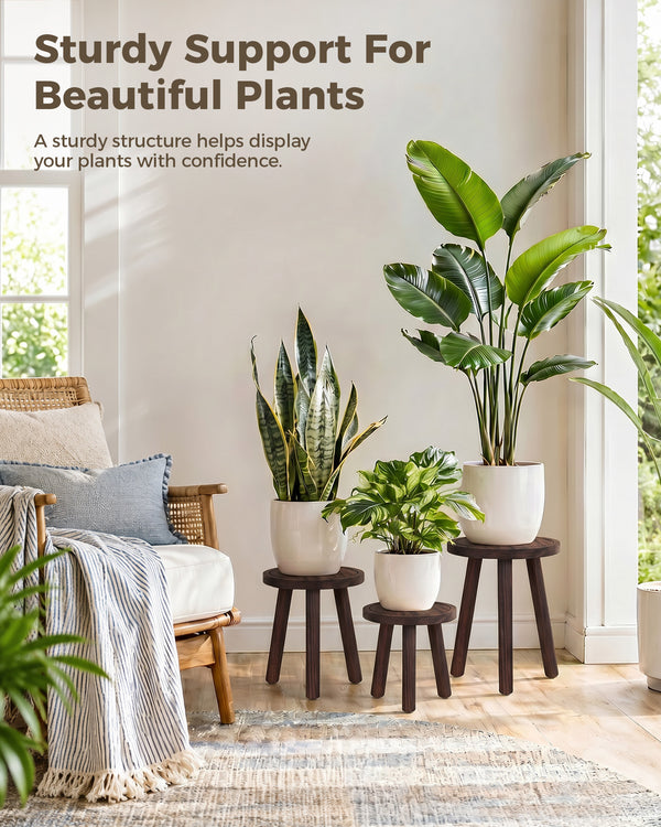 Bamworld 3-Pack Nesting Wooden Plant Stools