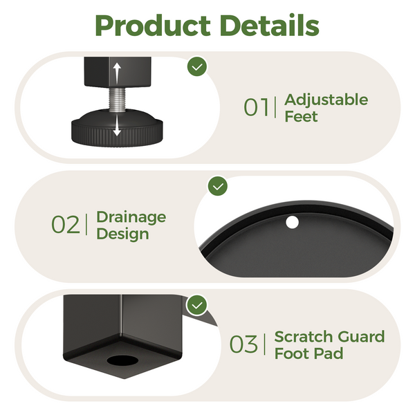 Bamworld 4-Tier Tall Metal Corner Plant Stand
