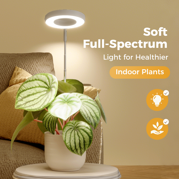 Bamworld Height-Adjustable Full Spectrum LED Ring Grow Light (Halo Edition)