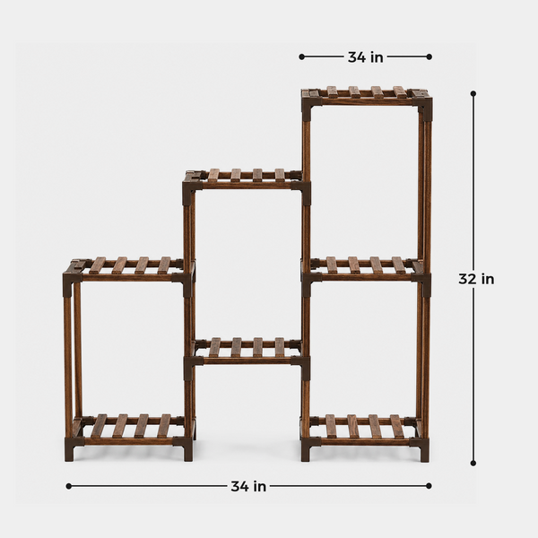 Bamworld 3-Tier Wooden Plant Rack for Indoor & Outdoor