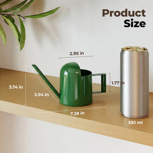 Bamworld 10oz Mini Deep Green Stainless Steel Watering Can