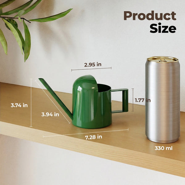 Bamworld 10oz Mini Deep Green Stainless Steel Watering Can