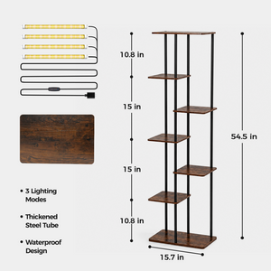 Corner Garden Duo - 4-Tier Wood Stand & Rolling Plant Caddy Bundle