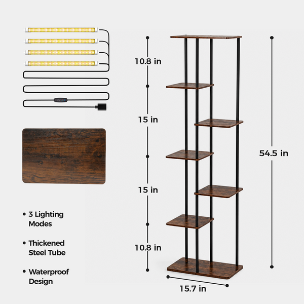 Corner Garden Duo - 4-Tier Wood Stand & Rolling Plant Caddy Bundle