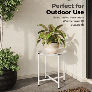 Bamworld 16.5" Round Metal Plant Stand with Removable Tray