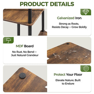 Bamworld 4-Tier Metal and Wood Corner Plant Stand