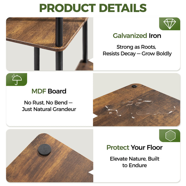 Bamworld 4-Tier Metal and Wood Corner Plant Stand