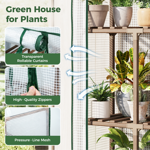 Bamworld 3-Tier Mini Greenhouse Stand with Premium PE Cover