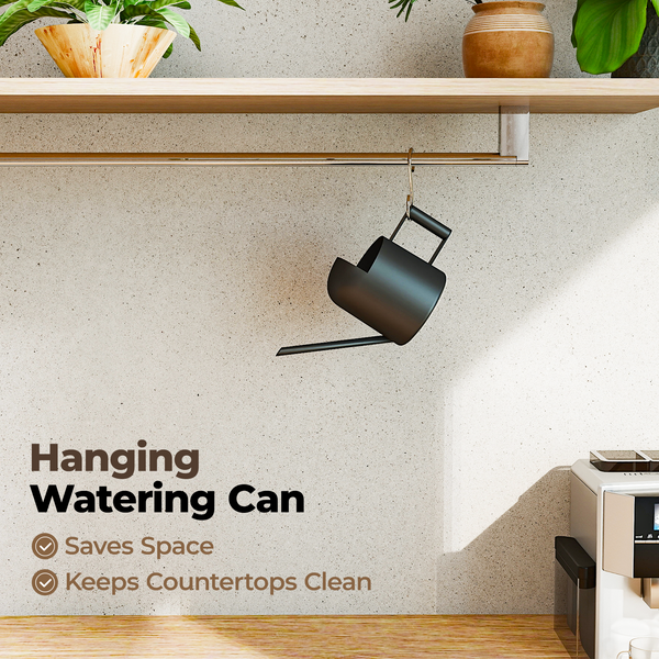 Bamworld 10oz Mini Matte Black Stainless Steel Watering Can