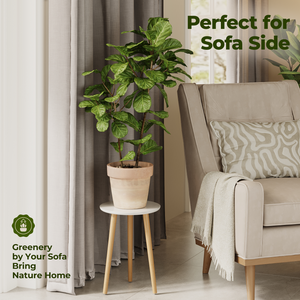 Bamworld 15.7" Round Wooden Plant Stool