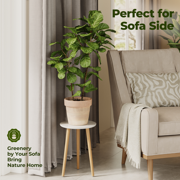 Bamworld 15.7" Round Wooden Plant Stool