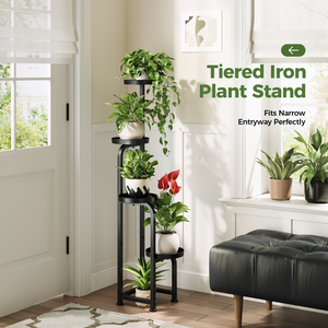 Bamworld 4-Tier Tall Metal Corner Plant Stand