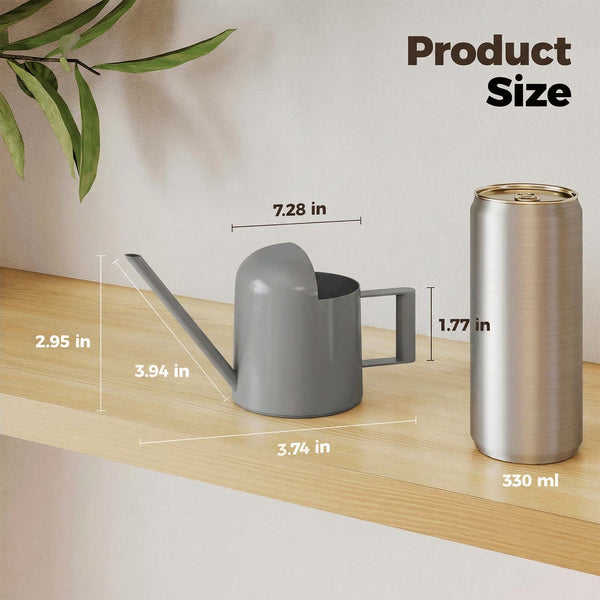 Bamworld 10oz Mini Matte Grey Stainless Steel Watering Can