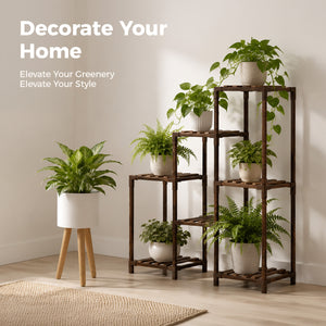 Bamworld 3-Tier Wooden Plant Rack for Indoor & Outdoor