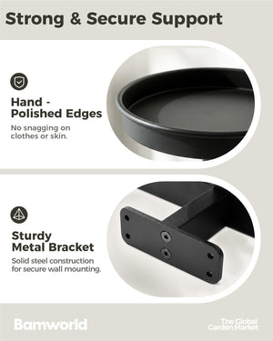 Bamworld 6" Heavy Duty Iron Wall Plant Holder (3-Pack)