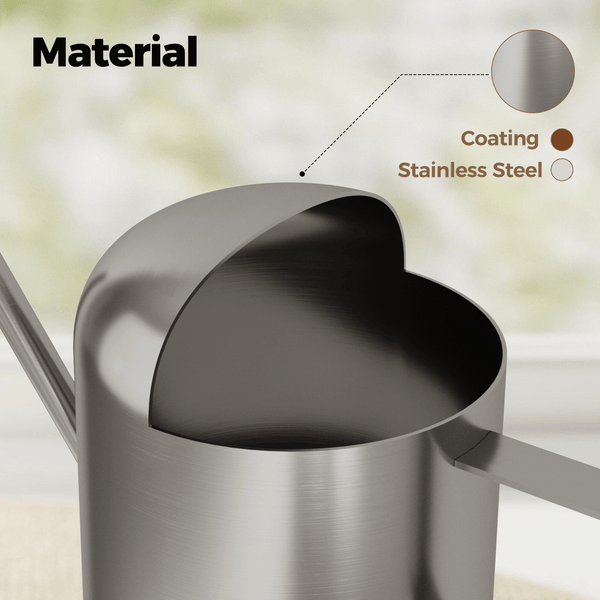 Bamworld 10oz Mini Sleek Silver Stainless Steel Watering Can