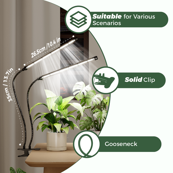 Bamworld Smart Flexible Clamp LED Grow Light with Integrated Timer